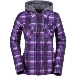 Purple Plaid Hooded Women's Jacket